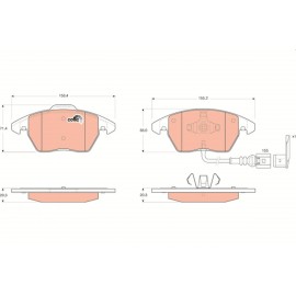 Set placute frana punte fata TRW VW Passat B6 GDB1550 