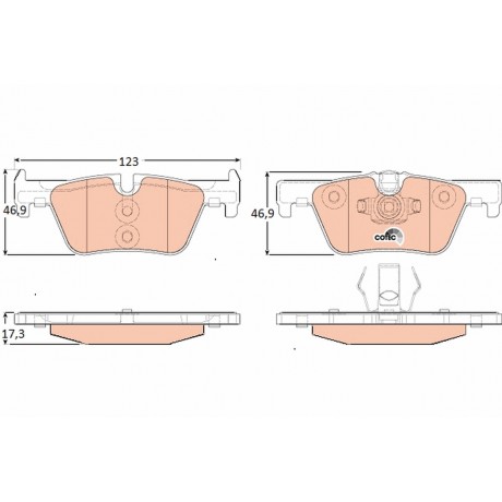 Set placute frana punte spate TRW BMW Seria 1(F20) GDB1919
