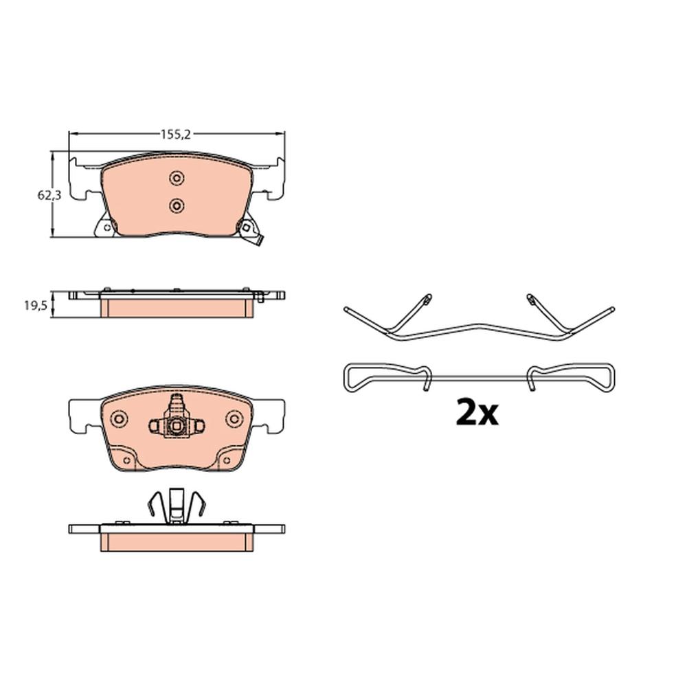 Set placute frana punte fata TRW Opel Astra K GDB2139