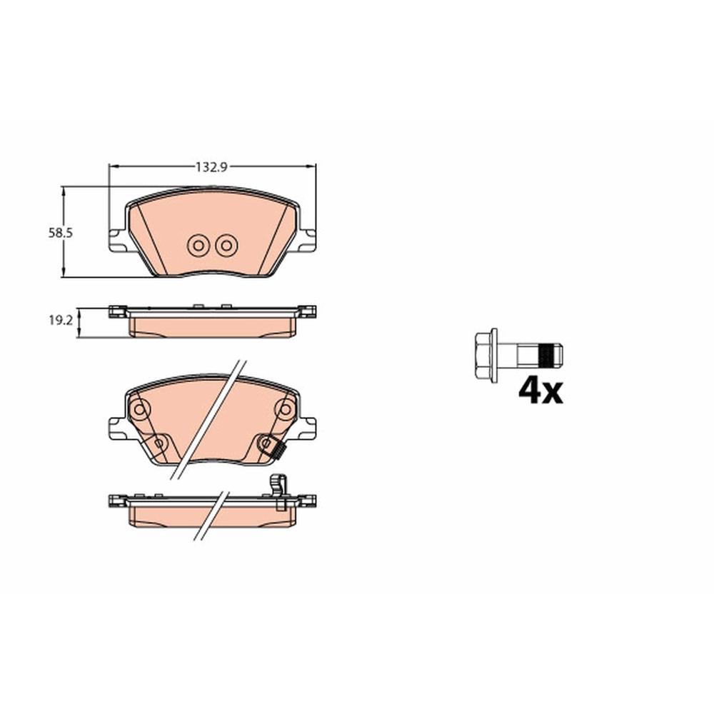 Set placute frana punte fata TRW Fiat Tipo GDB2151