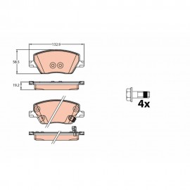 Set placute frana punte fata TRW Fiat Tipo GDB2151