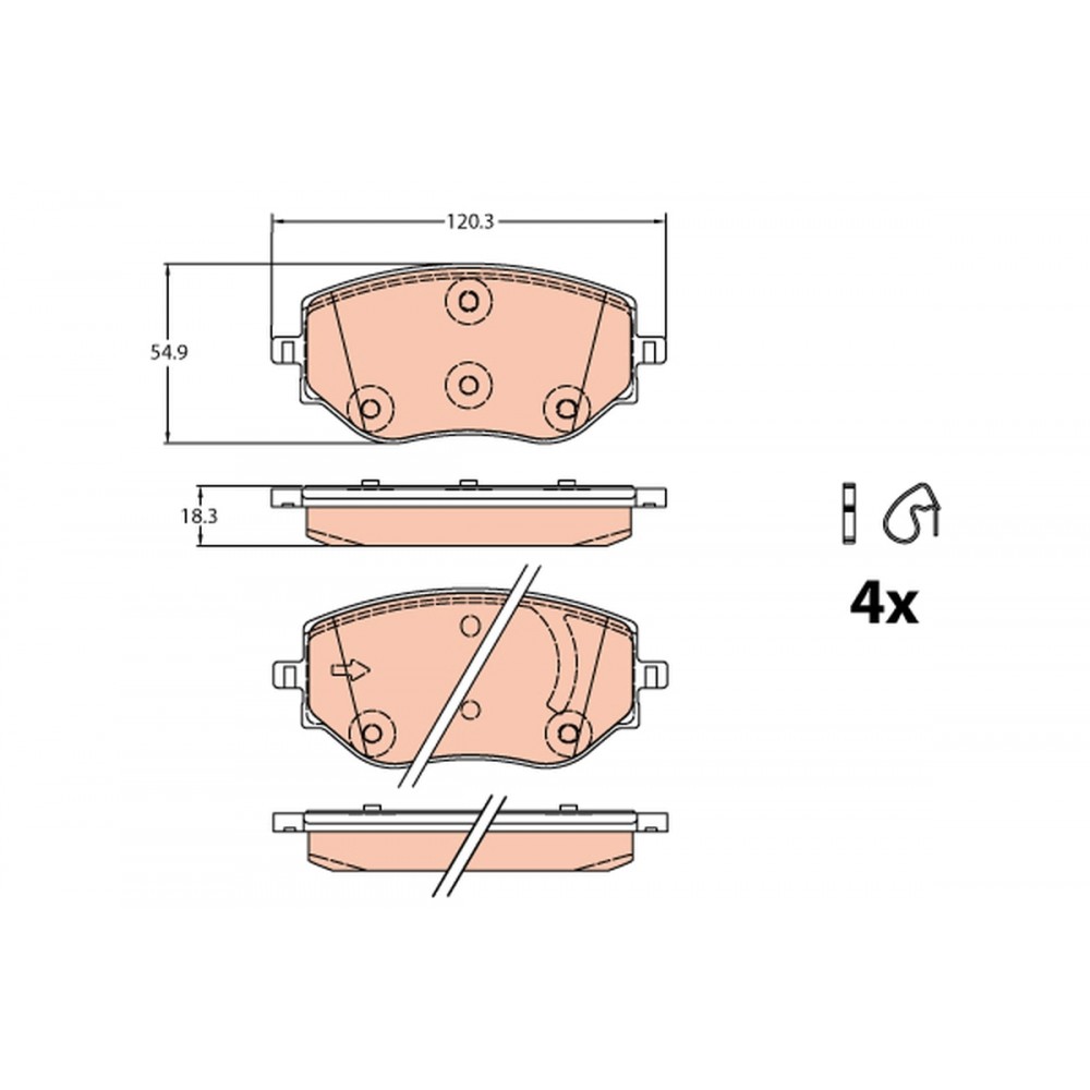 Set placute frana punte fata TRW Dacia Logan 3 GDB2324