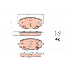 Set placute frana punte fata TRW Dacia Logan 3 GDB2324 