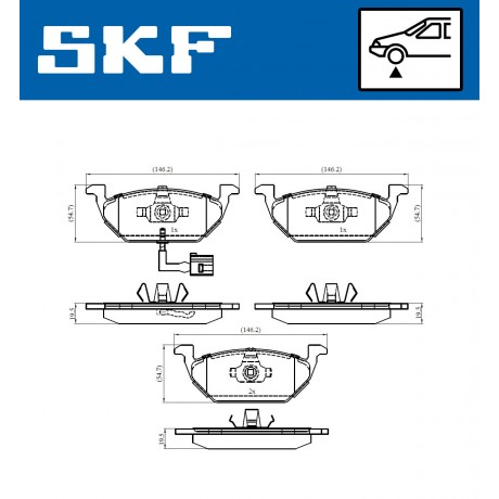 Set placute frana punte fata SKF VW Golf 4 VKBP 80004 E