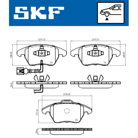 Set placute frana punte fata SKF VW Passat B6  VKBP 80007 E