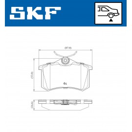 Set placute frana punte spate SKF VW Golf 4 VKBP 90001 