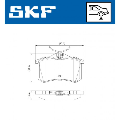Set placute frana punte spate SKF VW Golf 4 VKBP 90001