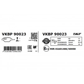 Set placute frana punte spate SKF VW Passat B6  VKBP 90023 