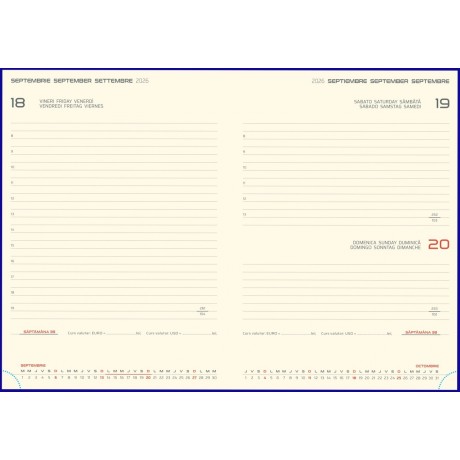 Agenda de lux datata 2027 Borneo zilnica 17x24cm