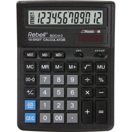 Calculator de birou 12 digits 193 x 143 x 38 mm Rebell BDC 412 - negru 