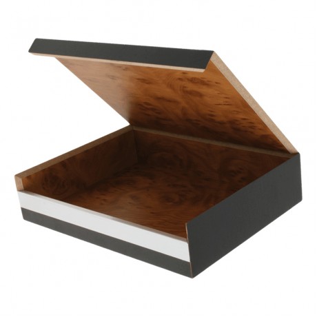 Portofel din piele negru cu capsa 12.5x9.5cm