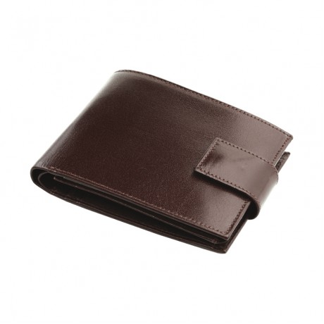 Portofel din piele negru cu capsa 12.5x9.5cm