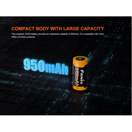 Baterie reincarcabila 16340 950mAh Fenix ARB-L 16-950P
