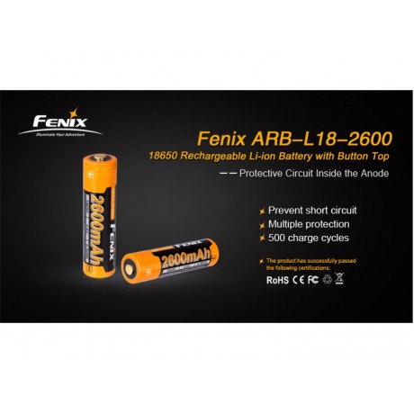 Baterie reincarcabila 18650 2600mAh Fenix ARB-L 18-2600