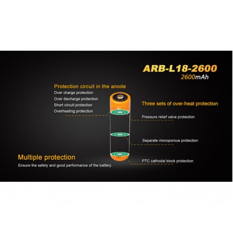 Baterie reincarcabila 18650 2600mAh Fenix ARB-L 18-2600