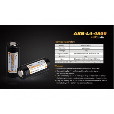 Baterie reincarcabila 26650 4800mAh Fenix ARB-L 4-4800
