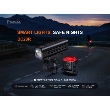 Lanterna led pentru bicicleta set fata spate Fenix BC28R Combo